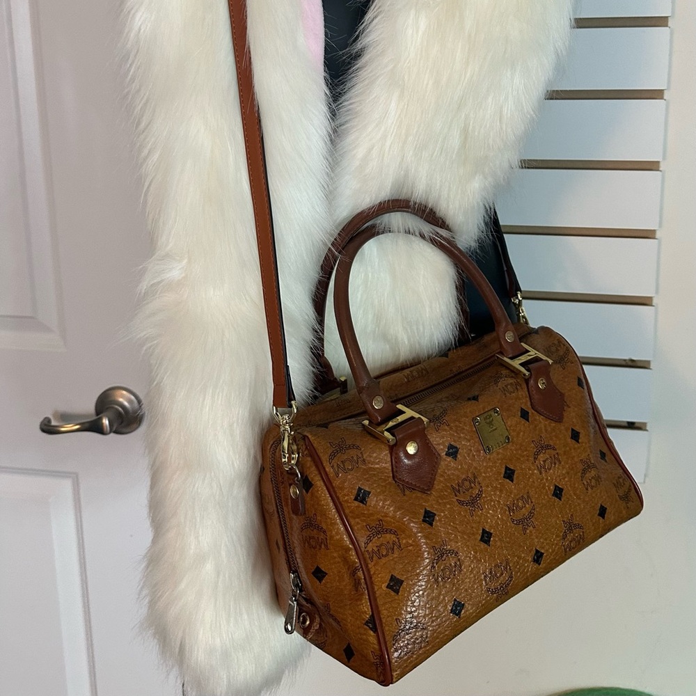 MCM Visetos Boston Bag